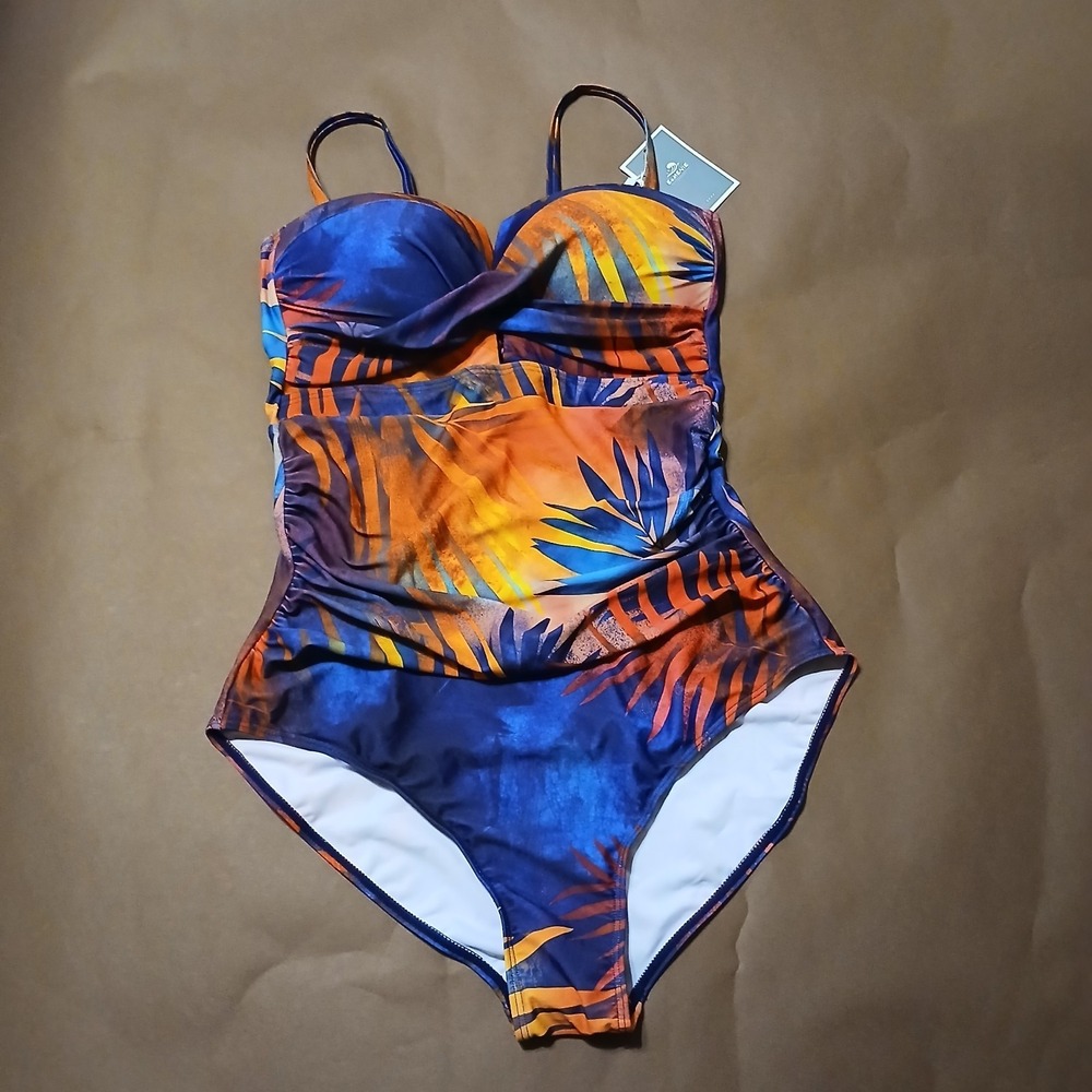 Eomenie Women Large Push Up Wrap Front Swimsuit 1 Piece Tummy Control